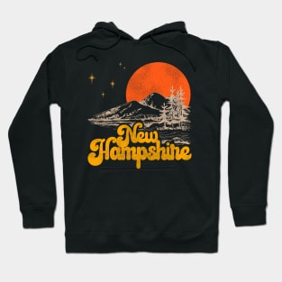 Vintage State of New Hampshire Mid Century Distressed Aesthetic Hoodie